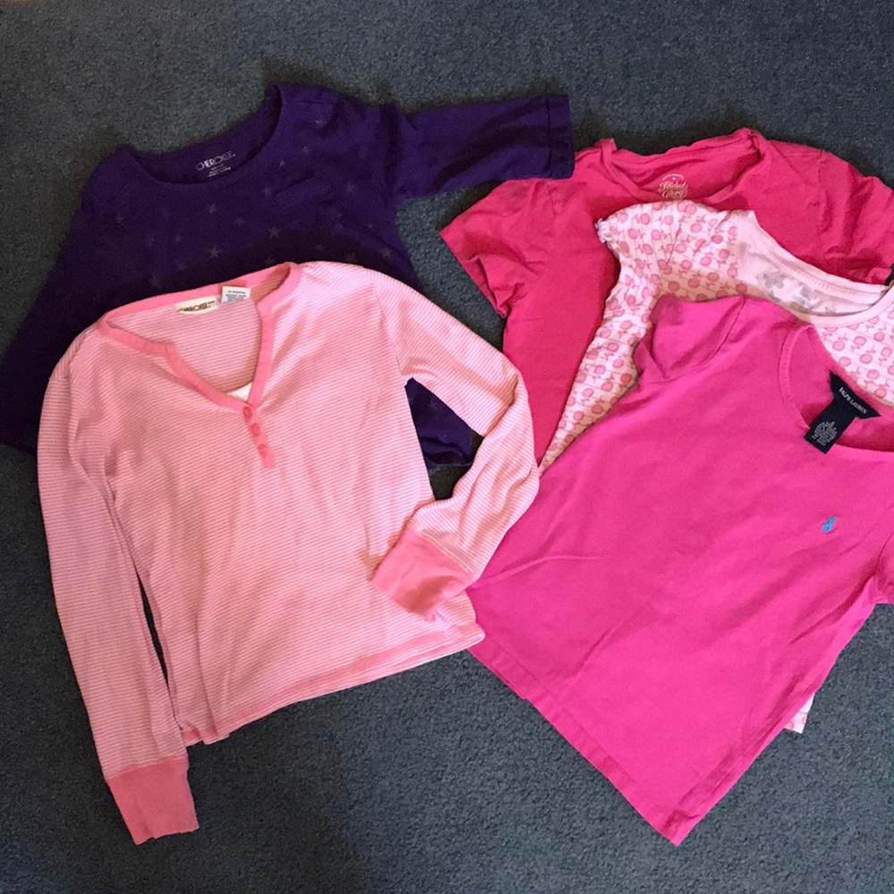 Lot 6-6X girl Tees, Short sleeved & longsleeved